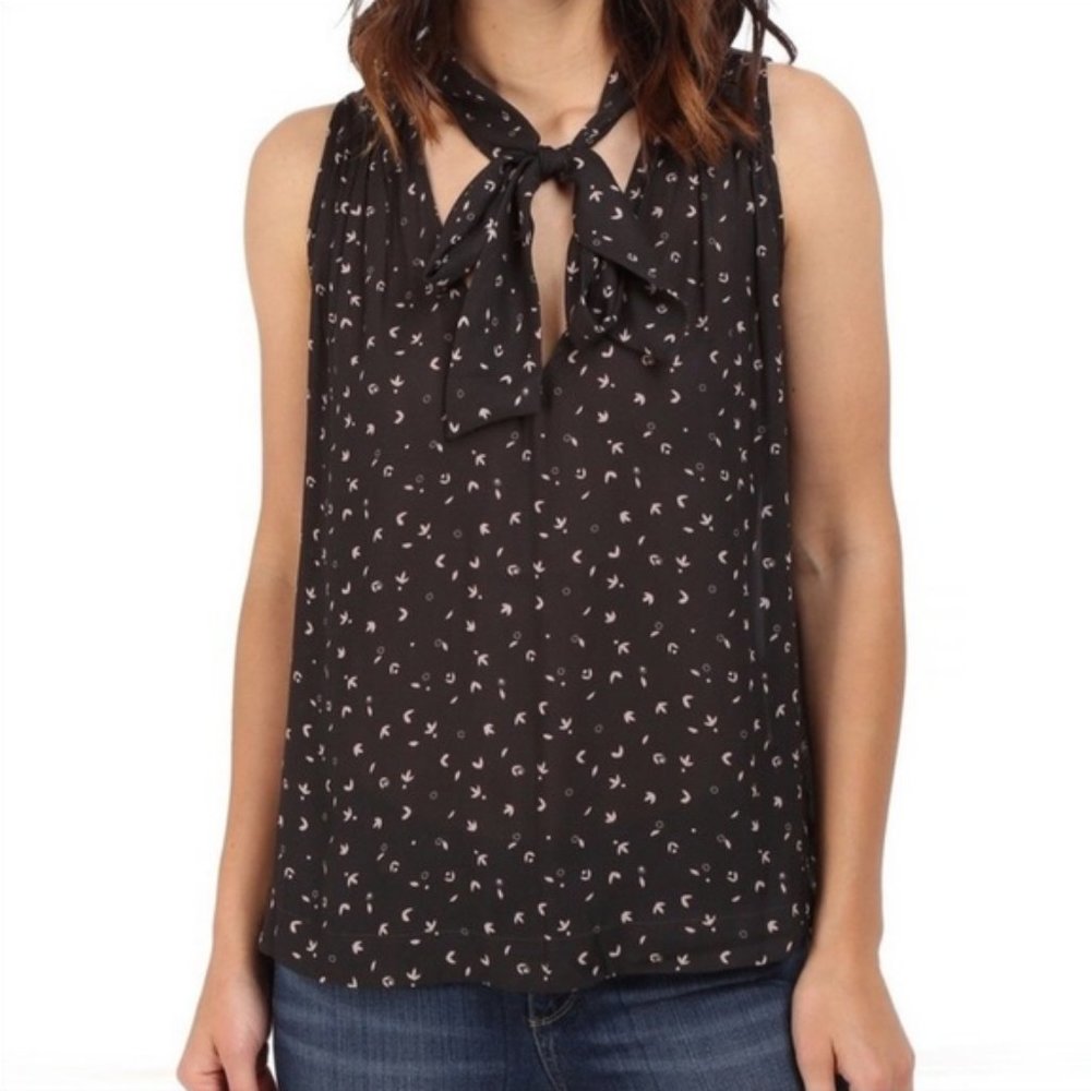 Free People Tie-Neck Sleeveless Blouse Size XS